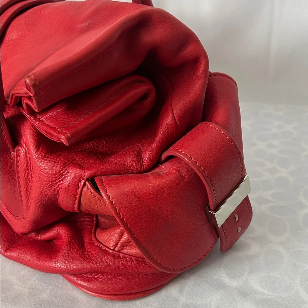 Barr + Barr Luxurious Red Leather Double Handle Travel Tote Bag Purse 🌺🌺 - Picture 6 of 11